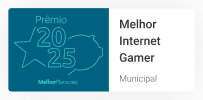 Prêmio melhor internet gamer 2025.